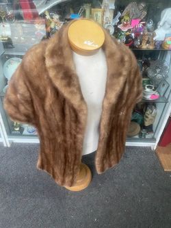 Vintage Mink Fur Stole Coat 