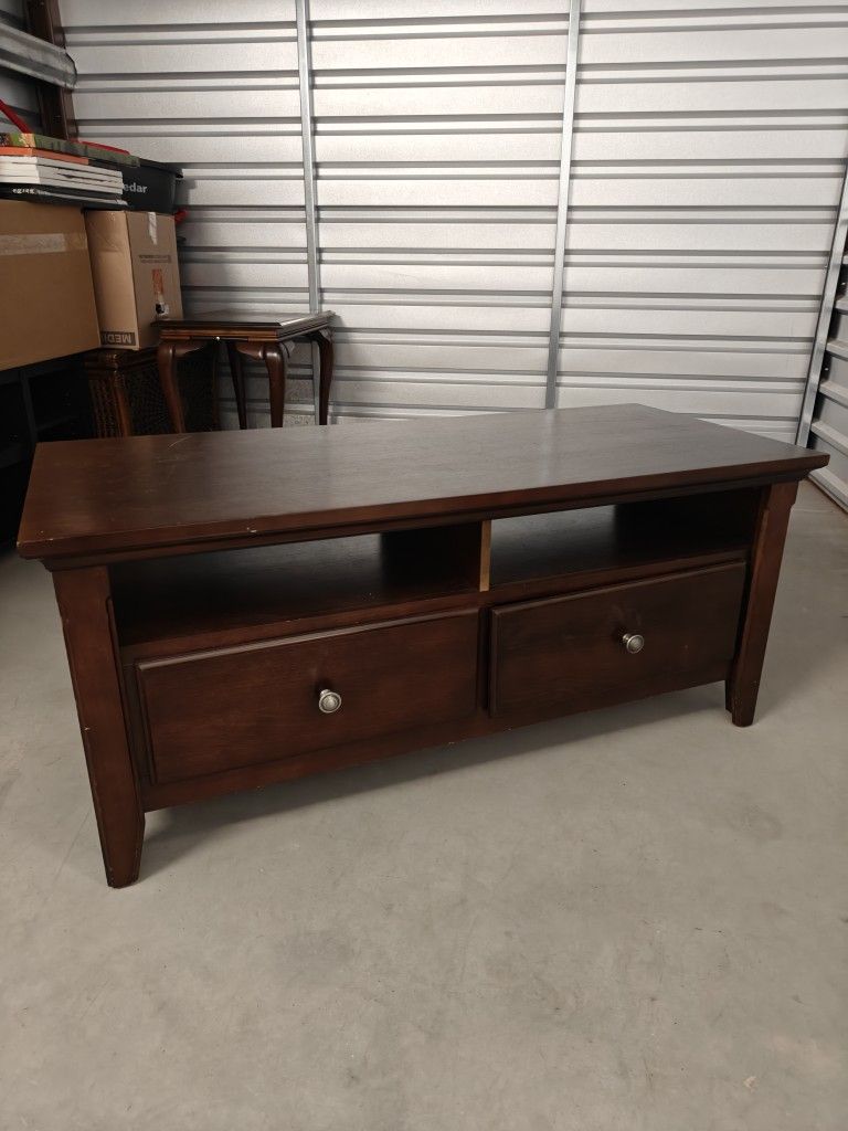 Rich Brown TV Stand With Storage Drawers