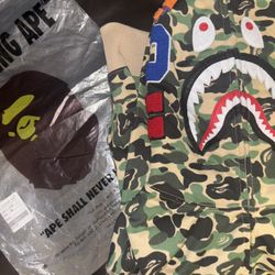 Green Camo Bape Zipup Hoodie