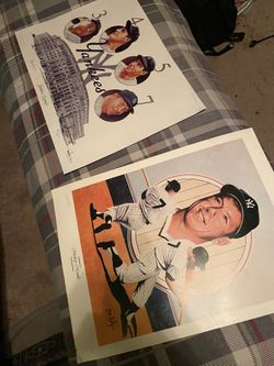 Mickey Mantle Babe Ruth DiMaggio New York Yankees Poster