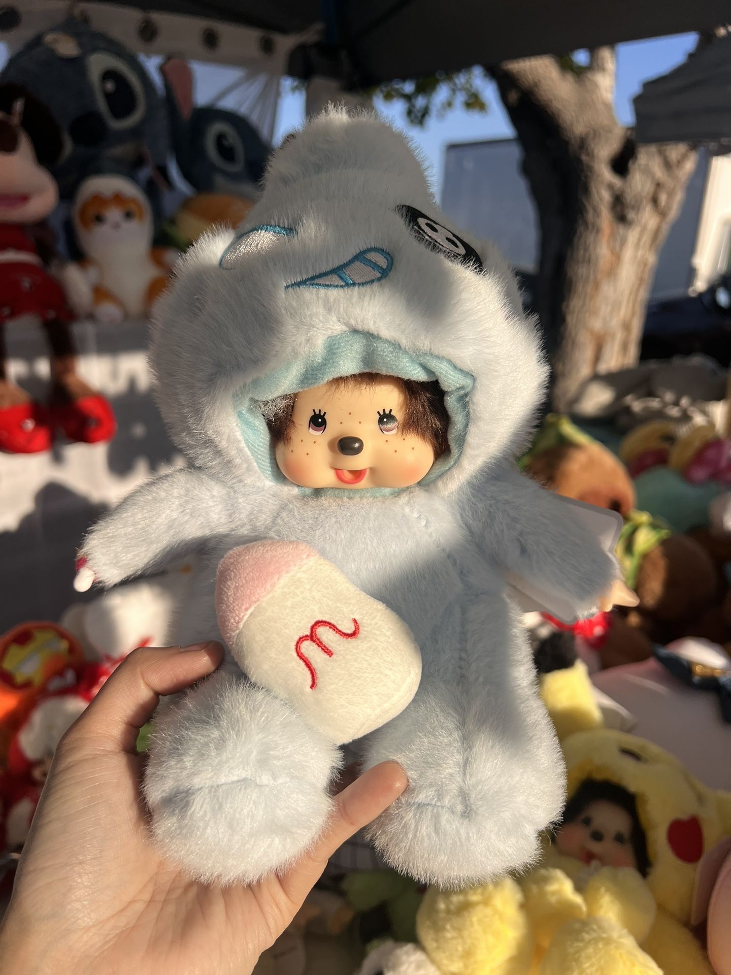 Monchhichi Blue Outfit Plush Doll 20cm One of a Kind