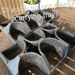 $1 each Six Pot Plastic Plant Carrying Trays Or 6" Plastic Pots