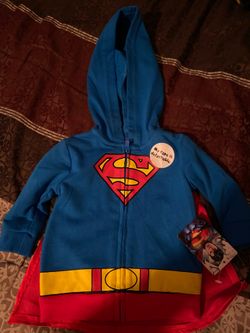 New cute Super Man Sweater w/Cape 0/3 months