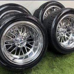 new 17x11 American racing billet wheels wrapped in d tires. Bolt pattern is 5x5 obs c10 c1500