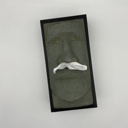 Tiki Tissue Box Cover Vintage! Easter Island Stone Face Novelty Moai, Man Cave!