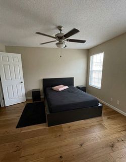 Queen Ikea  malam bed with matriss  and tow matching night stands