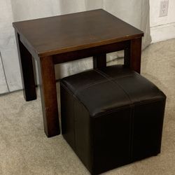 Small Side Table With Ottoman