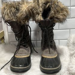 Sorel Joan of Arctic Boots Women's Size 8 Winter Snow Insulated Waterproof Fur