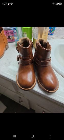 Toddler Brown Leather Ankle Boots