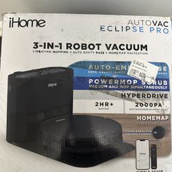 IHOME AUTOVAC ECLIPSE PRO VACUUM AND MOP WITH AUTO EMPTY BASE