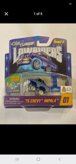 CAR TUNED . LOWRIDERS SERIES 3 . HOPPER CHASSIS . WITH LED UNDER GLOW LIGHTING . 1975 CHEVY IMPALA LOWRIDER .