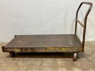 Mid-Century Steel Industrial Flatbed Cart
