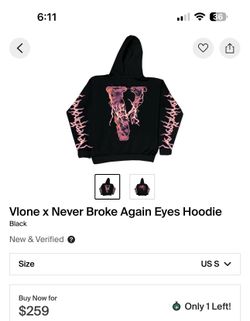Clone x never broke again eyes hoodie small