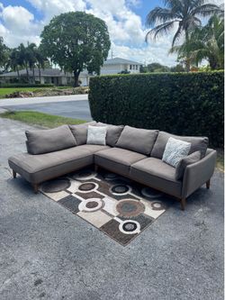 Slate Gray 2 Piece Macys Sectional Sofa (Delivery Available)