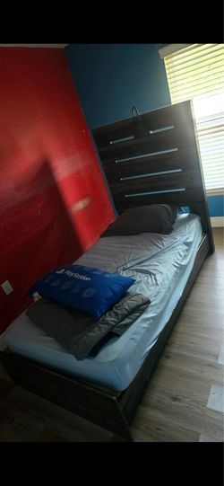Twin Size Bed Frame, Mattress and Box Spring
