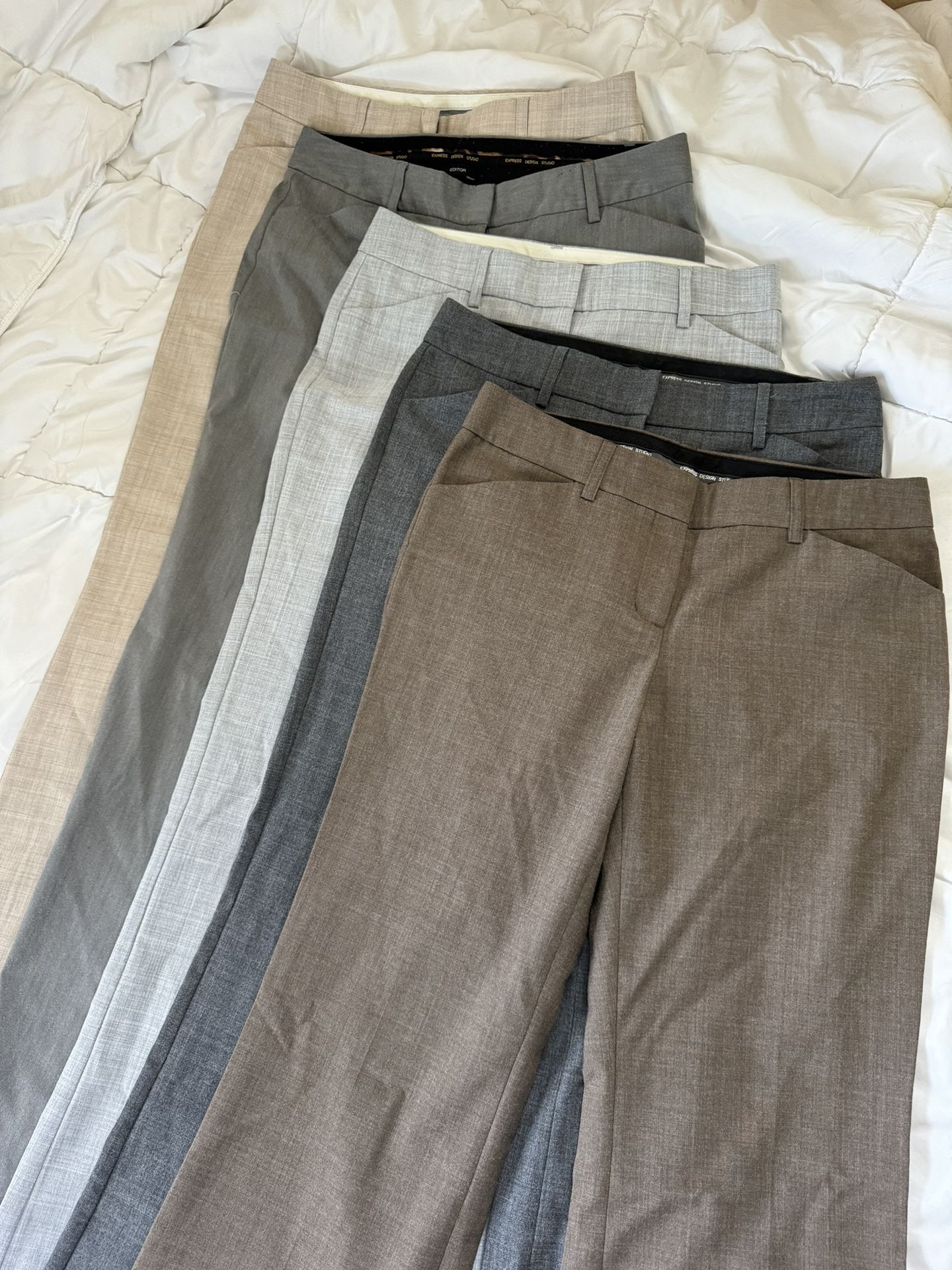 Lot of 5 Pairs of Express Editor Dress Work Pants Size 2 & 2L