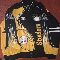 Vintage PITTSBURGH STEELERS Official NFL Racing Jacket: (Size 4XL)