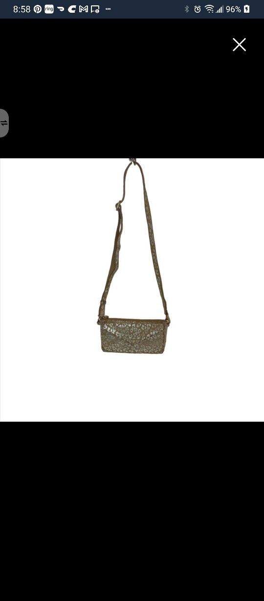 Lodis RFID Metallic Silver Leopard Print Leather Convertible Crossbody Wallet