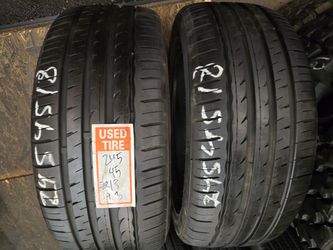 2 Tires 245.45.18 Sailun Atrezzo 90 % Tread Dot 2524