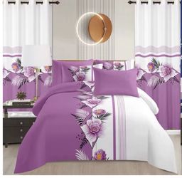 Liliana Collection King Size, Purple Color with flowers