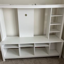 Big White TV Stand Fit in 53 Inches