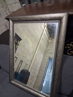 Silver Beaded Frame Wall Mirror