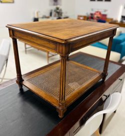 Henredon “Heritage” Fruitwood + Burlwood Side/End Table