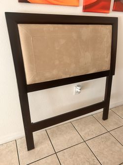 Twin Bed Frame with Upholstered Headboard