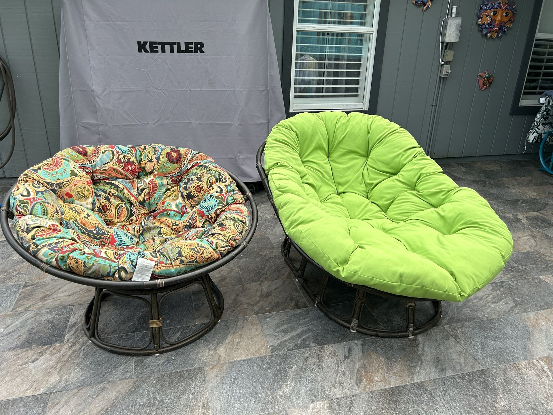 Papasan, Double Papasan Chairs and Stool. Pier1.