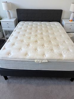 Queen Bed Frame + Simmons Beautyrest Mattress — $150 OBO