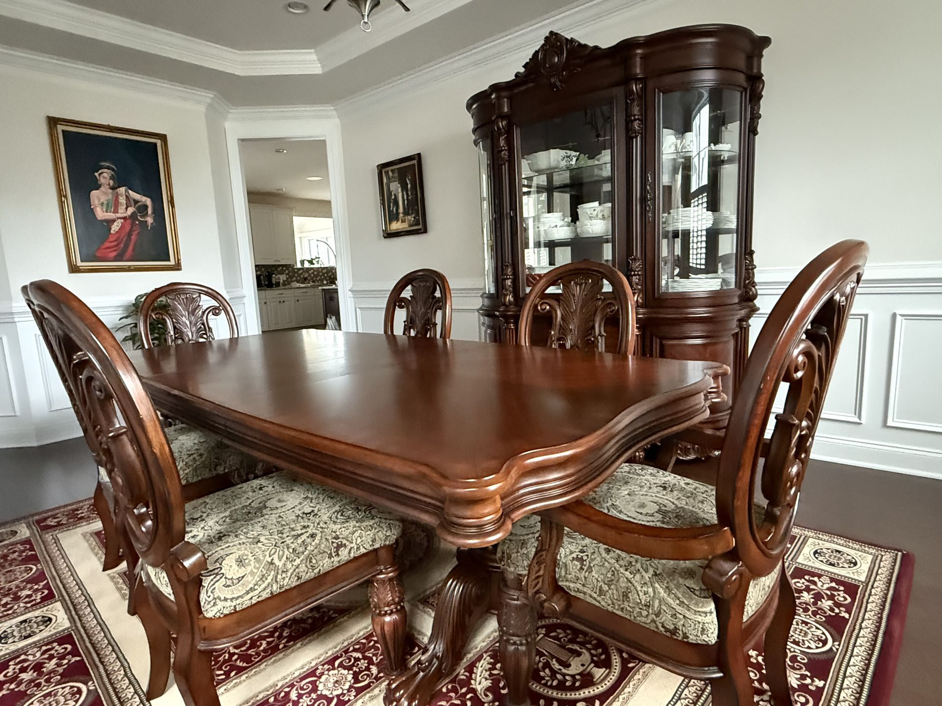 Six Chair Dining Table Set & China Cabinet