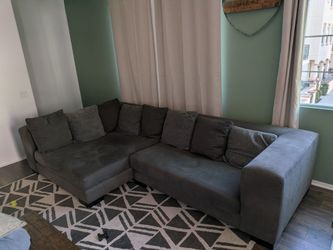 Gray Fabric Sectional Sofa with Chaise