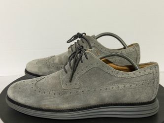 Cole haan mens lunargrand suede wingtip oxfords