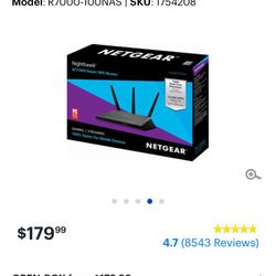 Netgear AC1900 R7000 Nighthawk router - $80 -