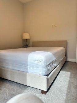 Queen Upholstered Bed Frame + Free Mattress