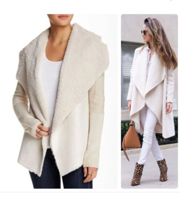 Bagatelle Ladies Faux Fur Drape Collar Cardigan 