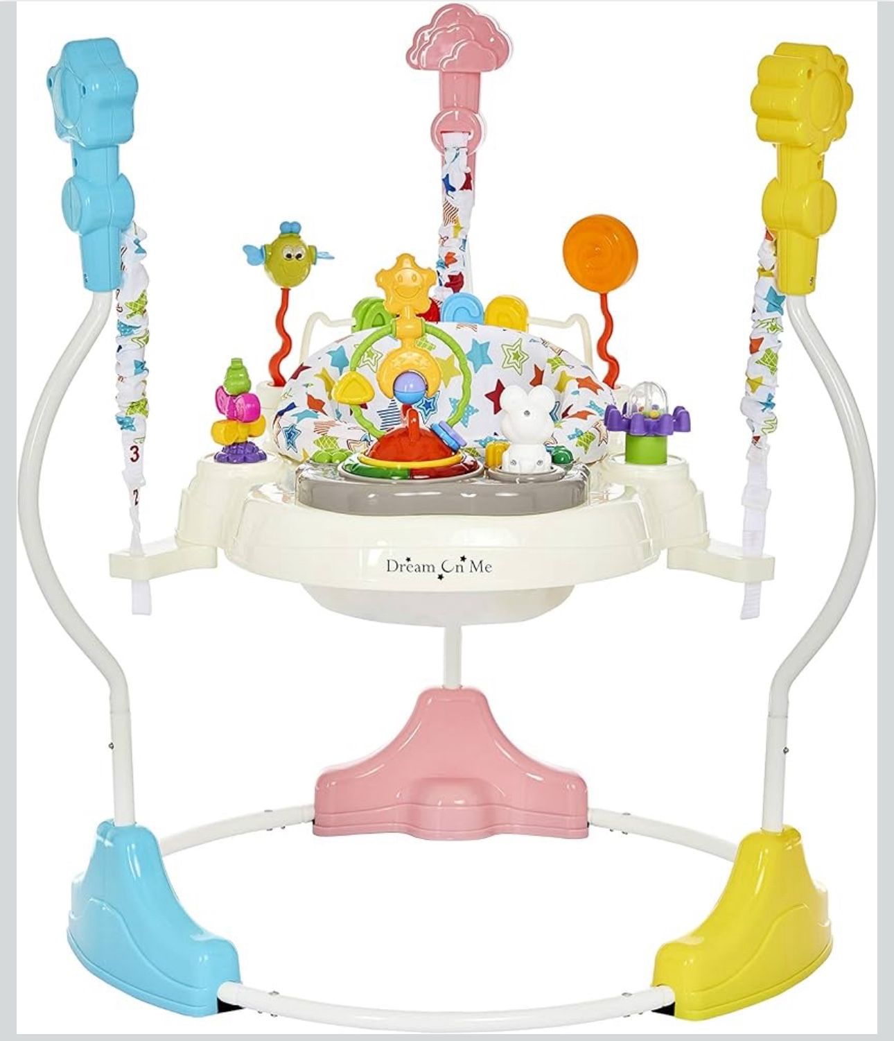Dream On Me Zany 2-in-1 Baby Activity Center and Bouncer in Star Print