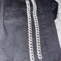 Puff Cuban Bracelet Set (mossanite)