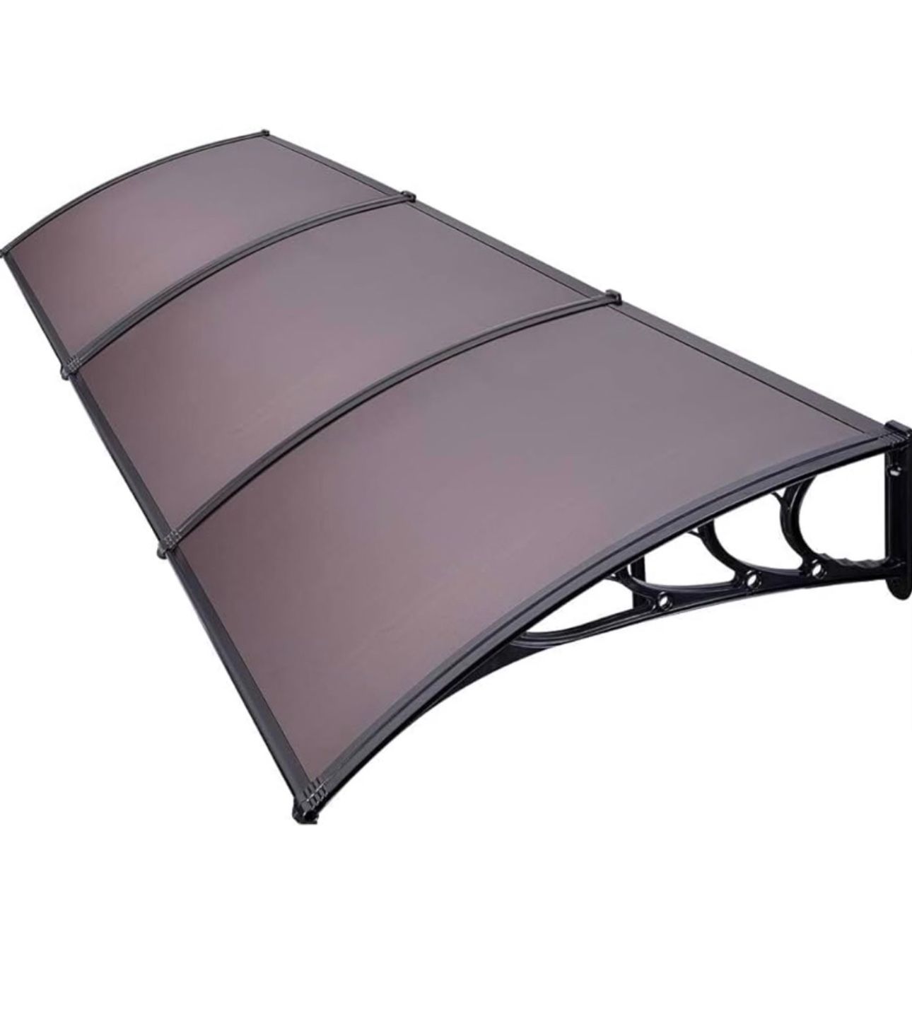 VIVOHOME Polycarbonate Window Door Awning Canopy Brown with Black Bracket 40 Inch x 120 Inch