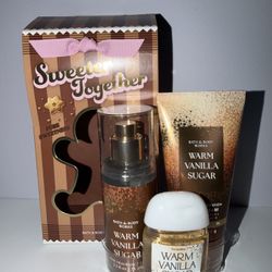 Bath & Body Works Warm Vanilla Sugar Mini Gift Set - lotion, mist & Pocketbac