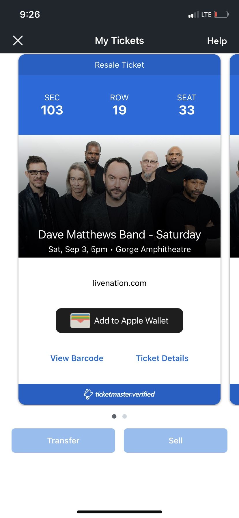 Dave Matthews Band Tickets Gorge