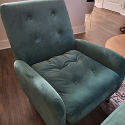 Recliner Velvet Chair With Ottoman 