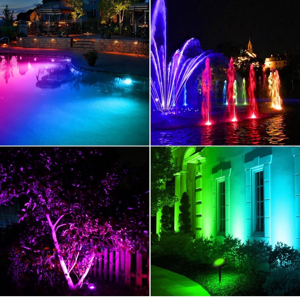 Set Of 2 LED Pond Lights , Underwater Fountain Lights