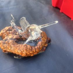 Krystal Swordfish On Burl Walnut Reid