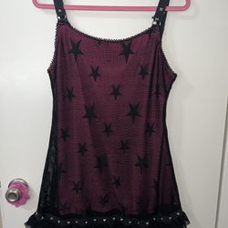 Dolls Kill Pink Star Fishnet Dress Size XL 