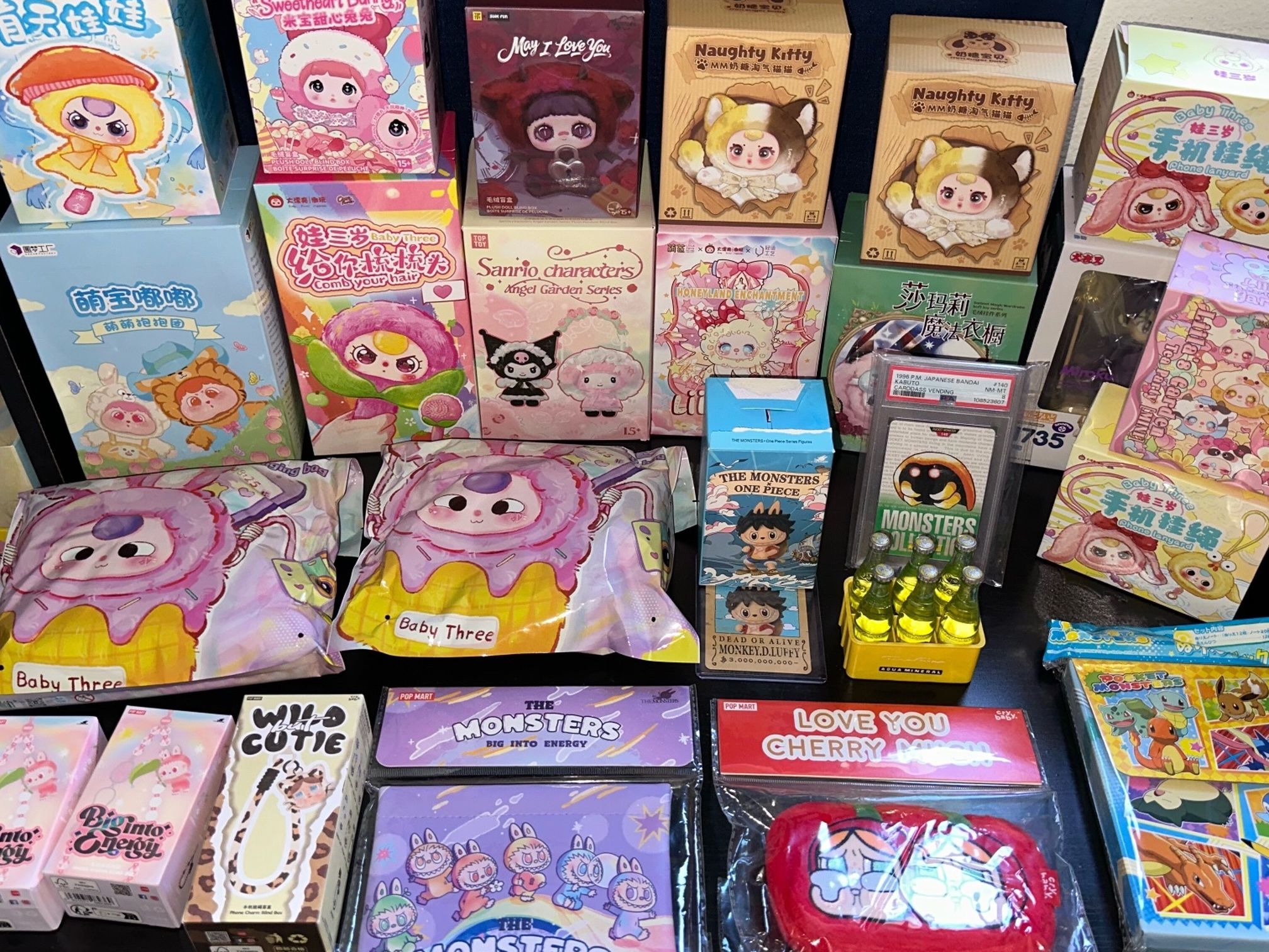 Labubus, SkullPanda, Baby Three, 400%, AI 800%, Yaya Fun Fruits, Pokemon 100% Authentic!