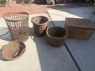 Vintage Farmhouse Rustic Wicker and Woven Baskets