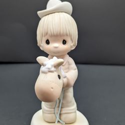 1989 Precious Moments Figurine "Hope You're Up And On The Trail Again" 521205 