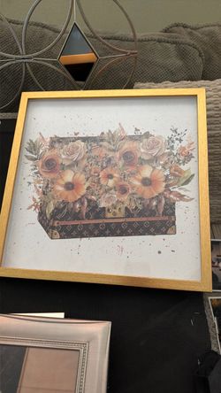 Framed Floral Fashion Trunk Wall Art