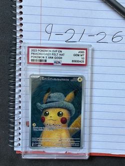 Pokemon Pikachu with Grey Felt Hat Van Gogh Full Art Promo SVP EN 085 PSA 10